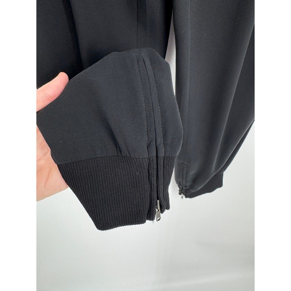Eileen Fisher Silk Jogger Pants XL Black Elastic Waist Tapered Minimalist Luxe - Picture 6 of 9